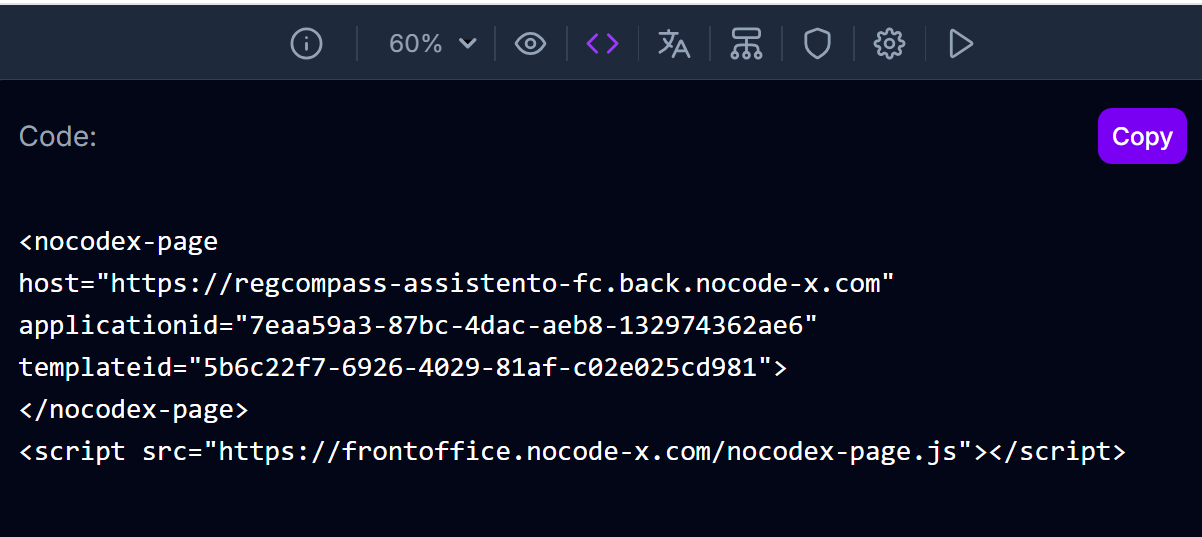 Get HTML-code to embed