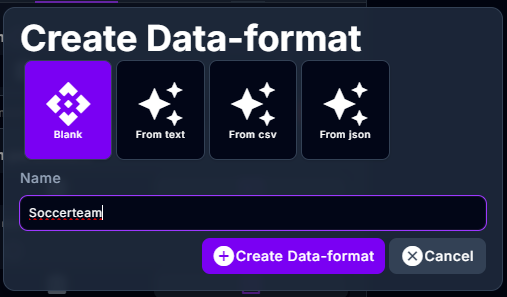 Create data format