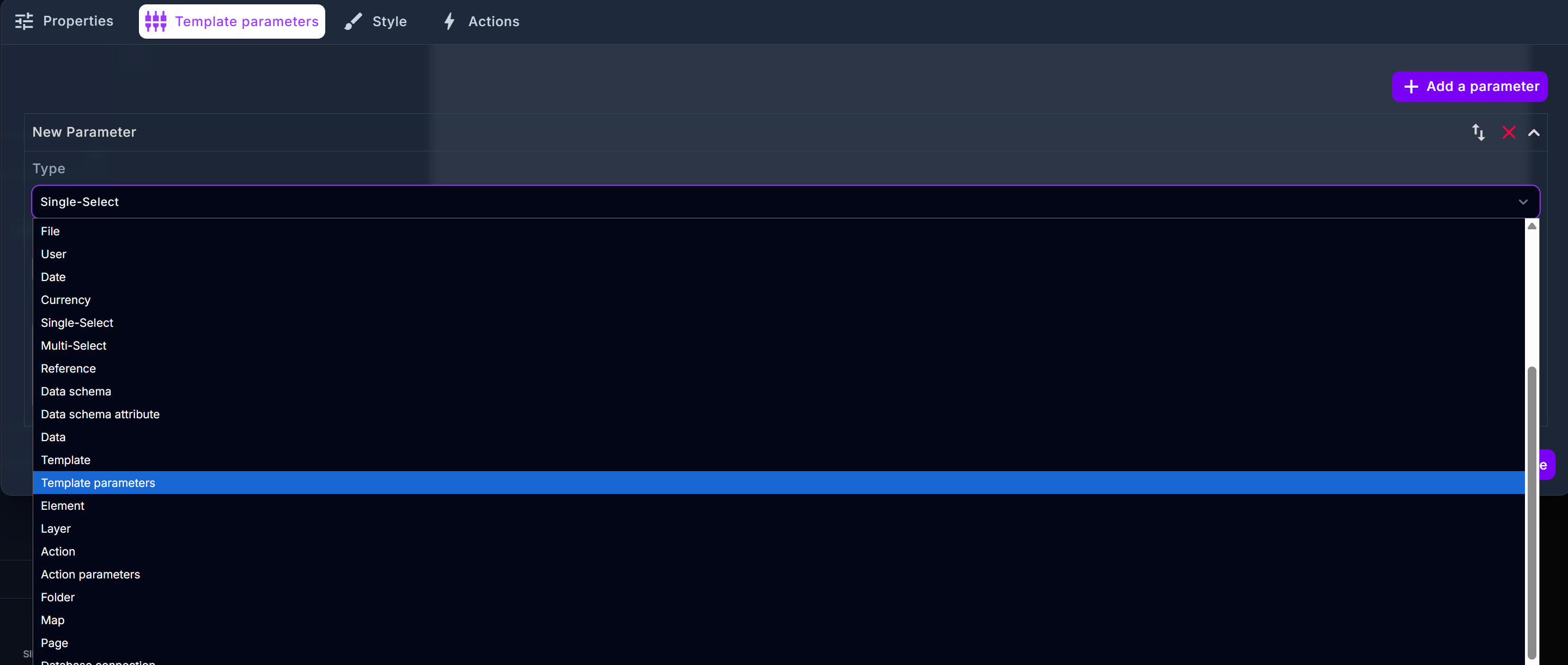 Add template parameters